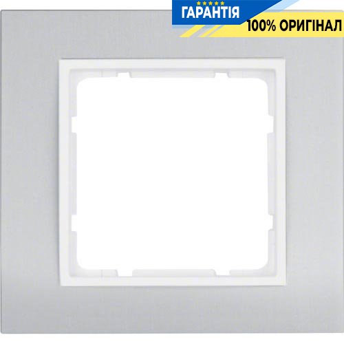Рамка 1-а колекція B.3, колір «алюміній / полярно білий матовий», Berker 10113904