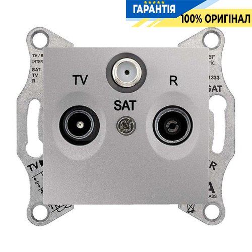 TV/R/SAT Розетка проходная цвет алюминий Schneider Electric SDN3501260