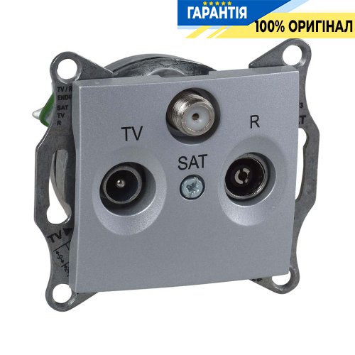 Розетка TV/SAT оконечная цвет алюминий Schneider Electric SDN3501360