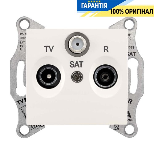 Розетка телевизионная TV/R/SAT проходная цвет слоновая кость Sedna Schneider Electric SDN3501423