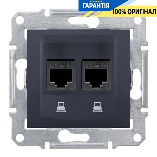 Компьютерная 2-а розетка графит «Sedna» — Schneider Electric SDN4400170
