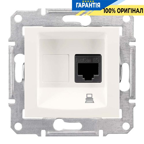 Розетка компьютерная цвет слоновая кость Sedna Schneider Electric SDN4700123