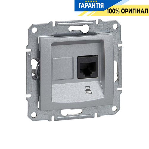 Комп'ютерна розетка (алюміній) Schneider Electric Sedna SDN4900160