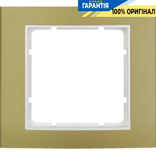 Рамка 1-а коллекция B.3, цвет «золото/полярно белый», Berker 10113046