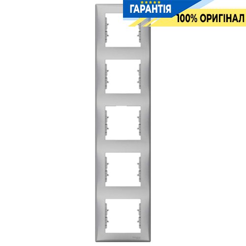 Рамка 5-а вертикальная цвет алюминий Schneider Electric SDN5801560