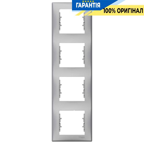 Рамка 4-а вертикальная цвет алюминий Schneider Electric SDN5802060
