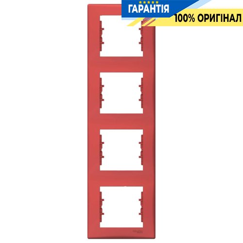 Рамка 4-а вертикальна (червоний) Sedna Schneider Electric SDN5802041