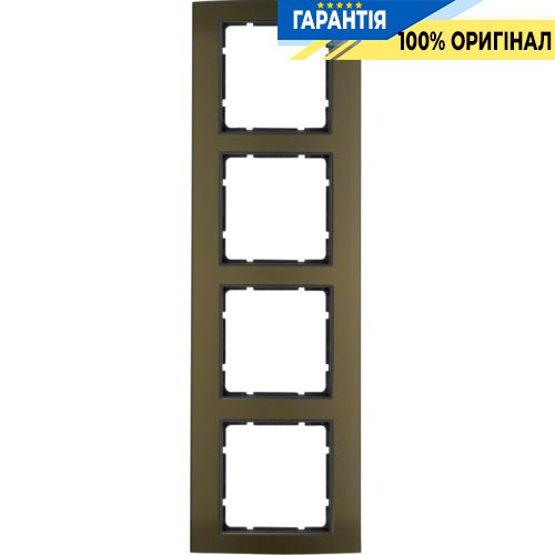 Рамка 4-а коллекция B.3, цвет «коричневый/антрацит матовый», Berker 10143001