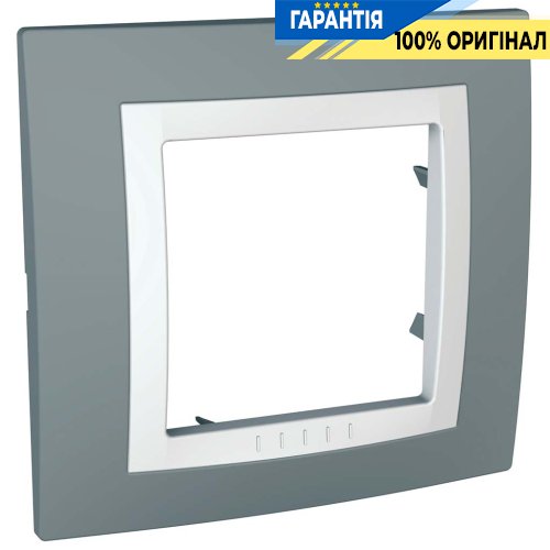 Рамка 1-я Schneider Electric MGU2.002.858 Unica «Basic», цвет серый техно/белый