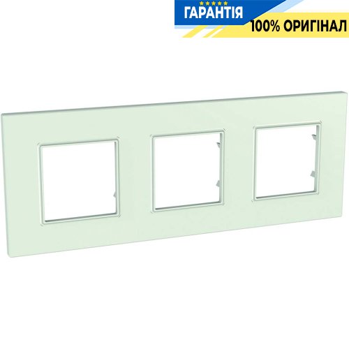 Рамка 3-я Unica Schneider Electric MGU2.706.17, «Quadro» цвет Стекло