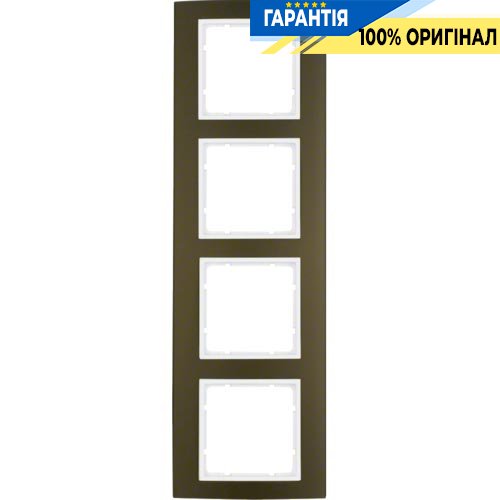 Рамка 4-а колекція B.3, колір «коричневий / полярно білий», Berker 10143021