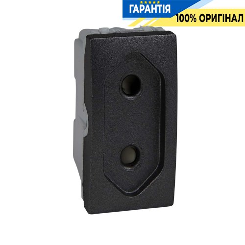 Розетка плоска, вузька 1-модуль, без заземлення, із захисними шторками Schneider Electric Unica MGU3.031.12, Графіт