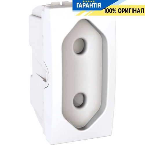 Розетка плоска, вузька 1-модуль, без заземлення, із захисними шторками Schneider Electric Unica MGU3.031.18, Біла