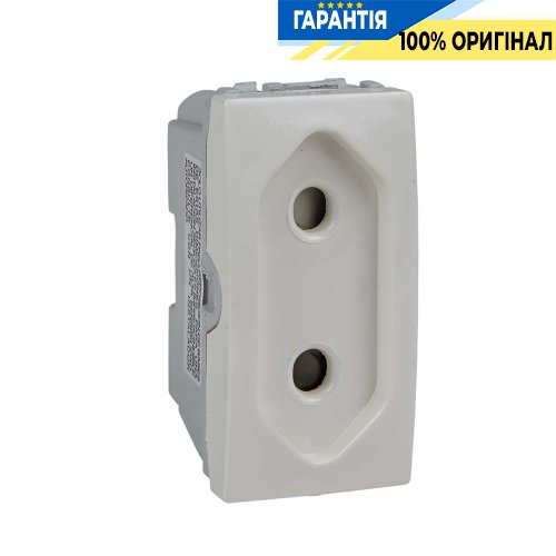 Розетка плоска, вузька 1-модуль, без заземлення, із захисними шторками Schneider Electric Unica MGU3.031.25, Слонова кістка