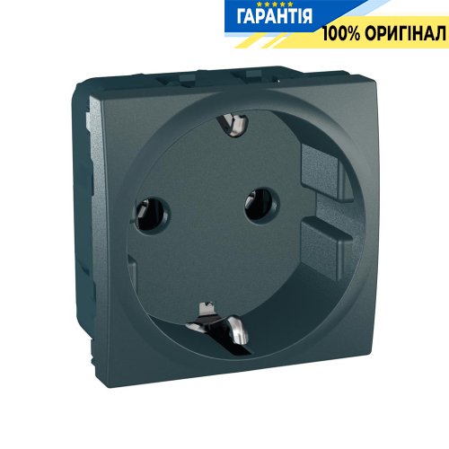 Розетка электрическая с заземлением Unica графит Schneider Electric MGU3.036.12