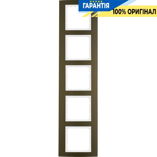 Рамка 5-а колекція B.3, колір «коричневий / полярно білий», Berker 10153021