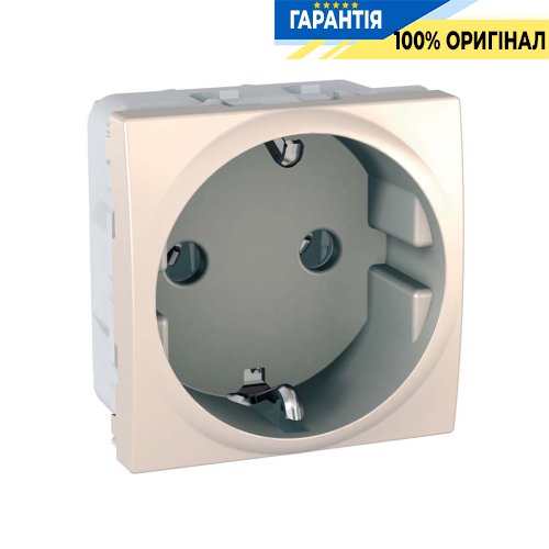 Розетка электрическая с заземлением Unica слоновая кость Schneider Electric MGU3.036.25
