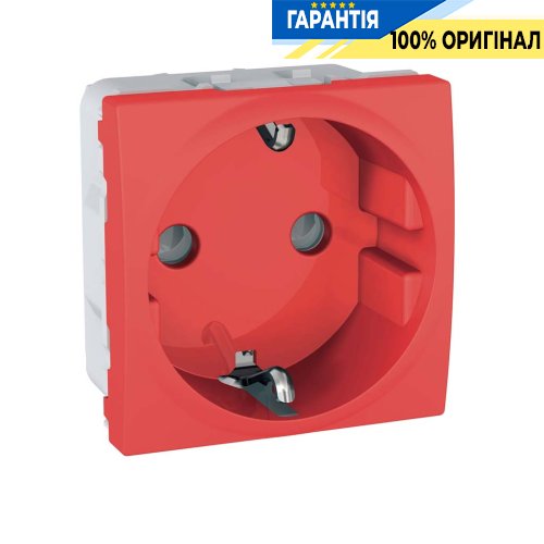 Розетка з «захисними шторками», Schneider Electric Unica MGU3.037.03, Червоний