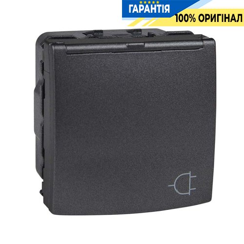 Розетка із захисною кришкою Schneider Electric Unica MGU3.037.12TA, Графіт