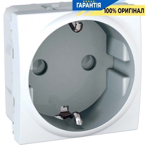 Розетка с «защитными шторками» Unica белый Schneider Electric MGU3.037.18
