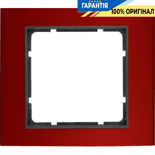 Рамка 1-а коллекция B.3, цвет «красный/антрацит матовый», Berker 10113012