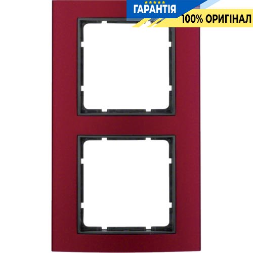 Рамка 2-а колекція B.3, колір «червоний / антрацит матовий», Berker 10123012
