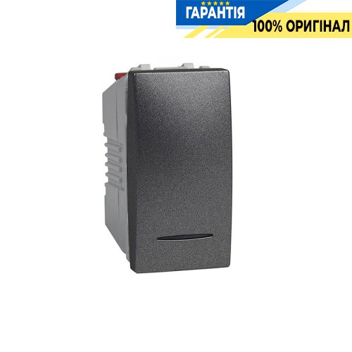 Вимикач прохідний 1-кл, 1-м. з індикацією Schneider Electric Unica MGU3.103.12S, Графіт