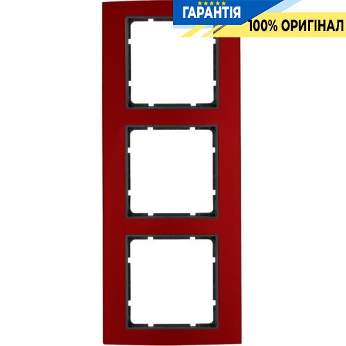 Рамка 3-а колекція B.3, колір «червоний / антрацит матовий», Berker 10133012