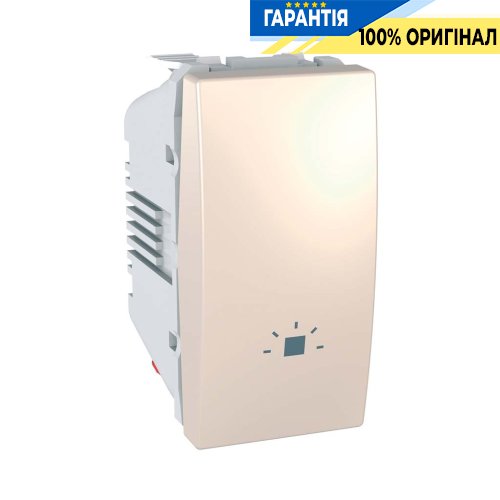 Вимикач кнопковий 1-кл. 1-м. "Світло" Schneider Electric Unica MGU3.106.25L, Слонова кістка
