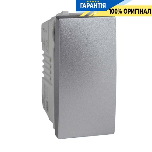 Выключатель кнопочный 1-кл. 1-модуль Unica алюминий Schneider Electric MGU3.106.30