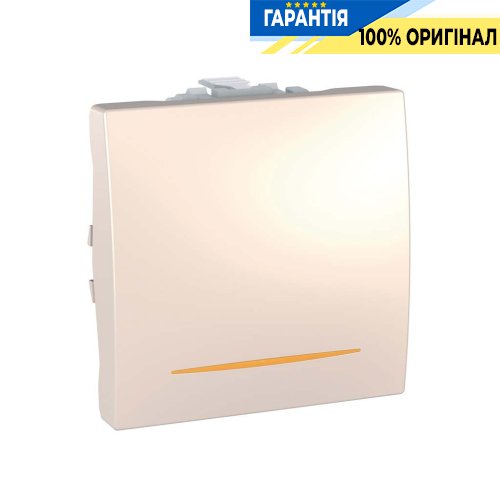 Вимикач прохідний 1-кл, 2-м. з індикацією Schneider Electric Unica MGU3.203.25S, Слонова кістка