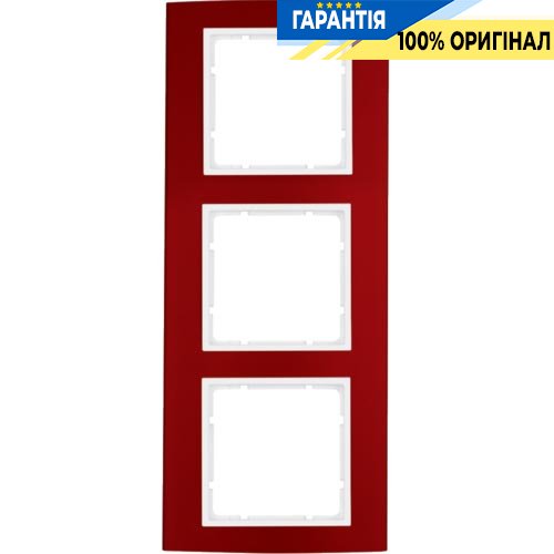 Рамка 3-а колекція B.3, колір «червоний / полярно білий», Berker 10133022