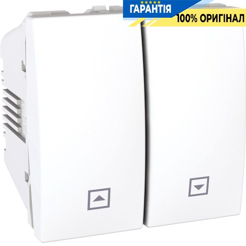 Выключатель 2-кл 2-м. "жалюзи" нажимной Unica белый Schneider Electric MGU3.207.18