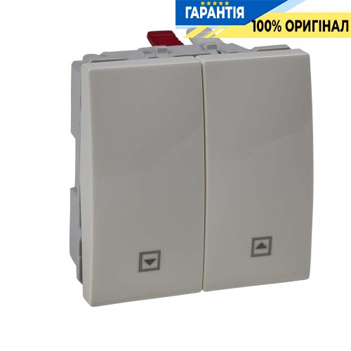 Выключатель 2-кл 2-м. "жалюзи" нажимной Unica слоновая кость Schneider Electric MGU3.207.25