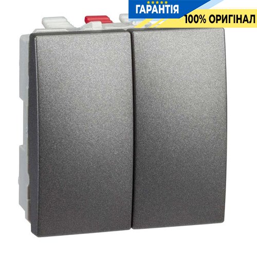 Вимикач 2-кл. прохідний 2-м. Schneider Electric Unica MGU3.213.12, Графіт