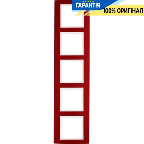 Рамка 5-а колекція B.3, колір «червоний / полярно білий», Berker 10153022