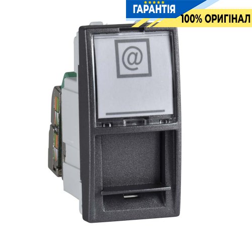 Розетка компьютерная RJ-45. FTP кат.5e 1-модуль. Unica графит Schneider Electric MGU3.412.12
