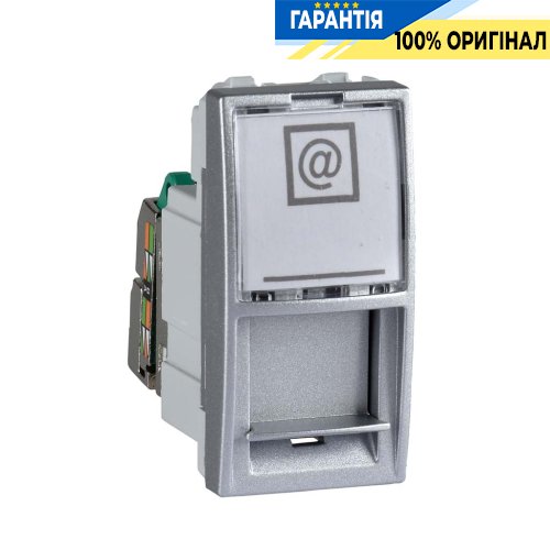 Розетка компьютерная RJ-45. FTP кат.5e 1-модуль. Unica алюминий Schneider Electric MGU3.412.30