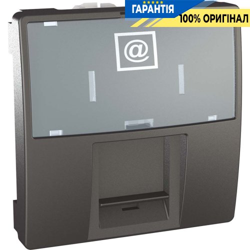 Розетка комп'ютерна RJ-45. FTP кат.5e 2-модуля Schneider Electric Unica MGU3.413.12, Графіт