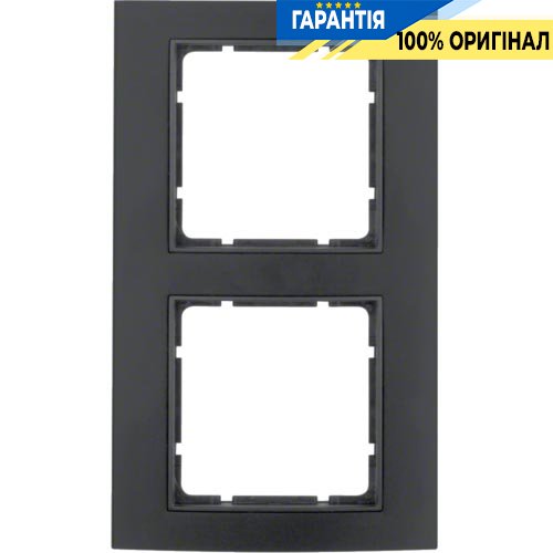 Рамка 2-а коллекция B.3, цвет «черный/антрацит матовый», Berker 10123005