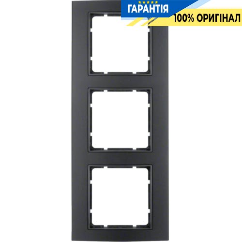 Рамка 3-а колекція B.3, колір «чорний / антрацит матовий», Berker 10133005