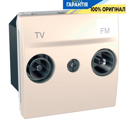 Розетка телевізійна прохідна ТV-R 2-м. Schneider Electric Unica MGU3.453.25, Слонова кістка