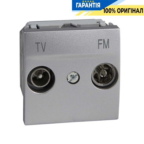 Розетка телевизионная проходная ТV-R 2-м. Unica алюминий Schneider Electric MGU3.453.30