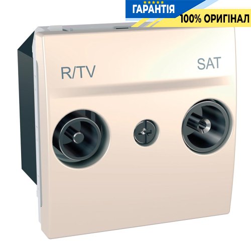 Розетка телевізійна кінцева ТV-R-SAT 2-м. Schneider Electric Unica MGU3.455.25, Слонова кістка