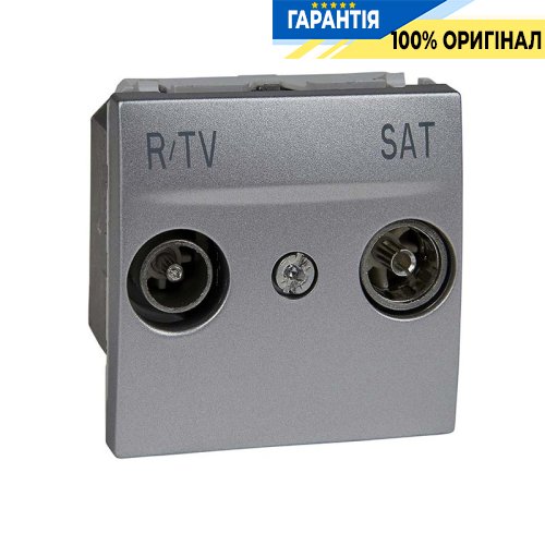 Розетка телевизионная концевая ТV-R-SAT 2-м. Unica алюминий Schneider Electric MGU3.455.30