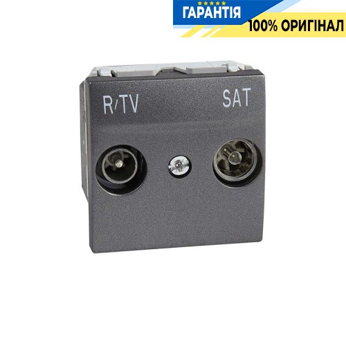 Розетка телевизионная проходная ТV-R-SAT 2-м. Unica графит Schneider Electric MGU3.456.12