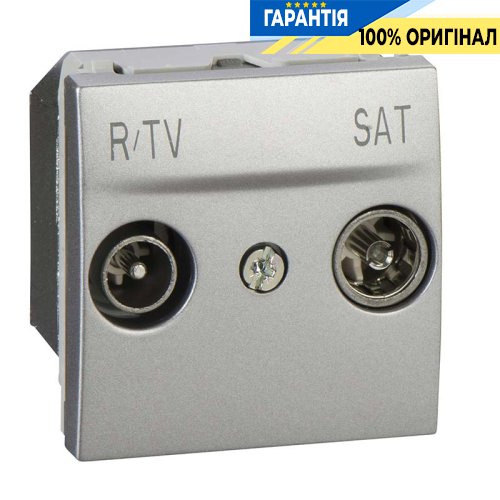 Розетка телевизионная проходная ТV-R-SAT 2-м. Unica алюминий Schneider Electric MGU3.456.30