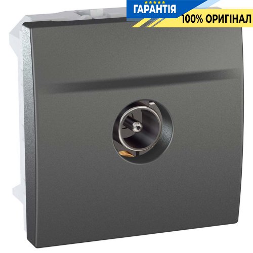 Розетка телевизионная один штырьковый разъем ТV 2-м. Unica графит Schneider Electric MGU3.462.12