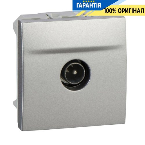 Розетка телевизионная оконечная штырьковый разъем ТV 2-м. Unica алюминий Schneider Electric MGU3.464.30