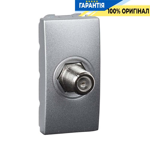 Розетка телевизионная один. гнездовой разъем ТV 1-м. Unica алюминий Schneider Electric MGU3.468.30
